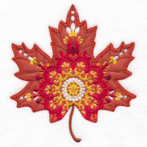 Mandala Maple Leaf in Fall (Heirloom Applique)