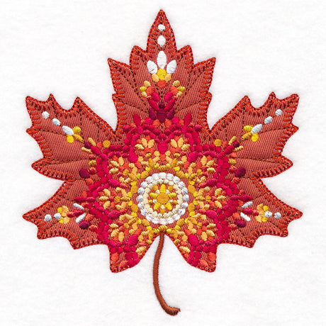 Mandala Maple Leaf in Fall (Heirloom Applique)