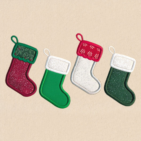 Deck the Halls Christmas Stocking Border (Applique)