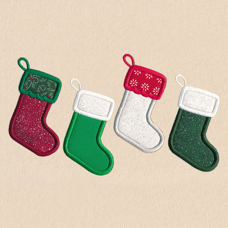 Deck the Halls Christmas Stocking Border (Applique)