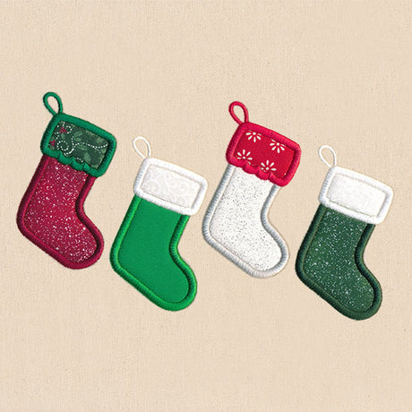 Deck the Halls Christmas Stocking Border (Applique)