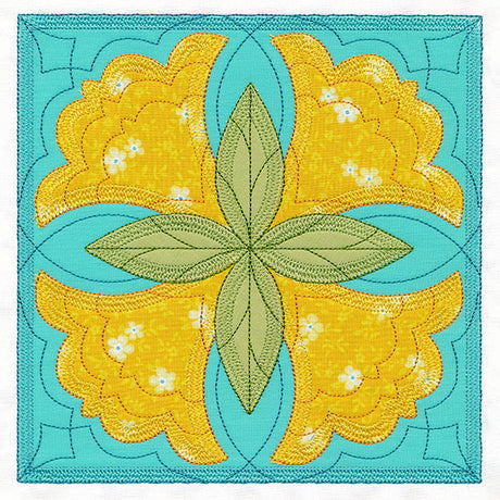 Flowers in Bloom Quilt Block 2 (In-the-Hoop)