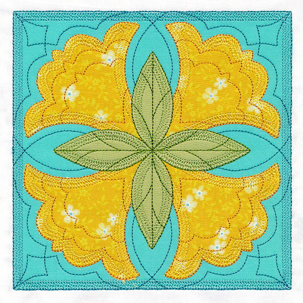 Flowers in Bloom Quilt Block 2 (In-the-Hoop)