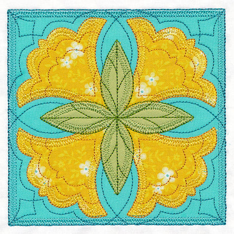 Flowers in Bloom Quilt Block 2 (In-the-Hoop)