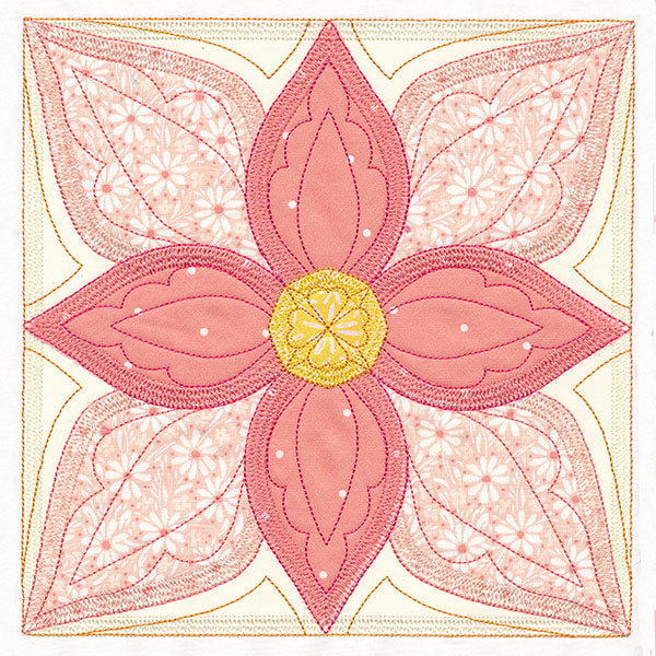 Flowers in Bloom Quilt Block 3 (In-the-Hoop)
