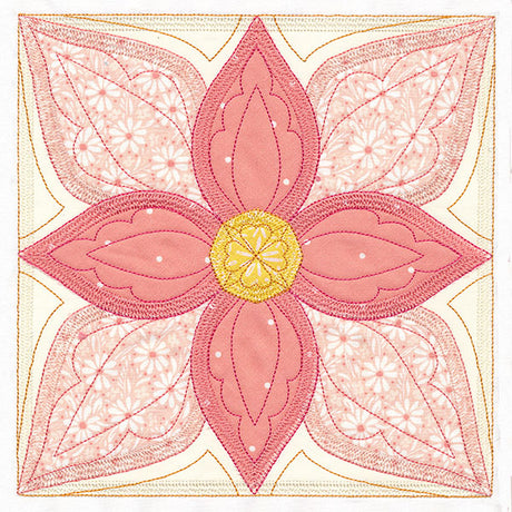Flowers in Bloom Quilt Block 3 (In-the-Hoop)