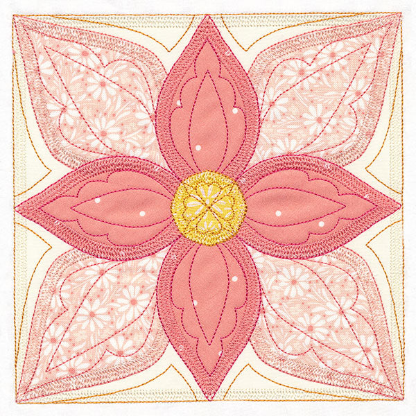 Flowers in Bloom Quilt Block 3 (In-the-Hoop)