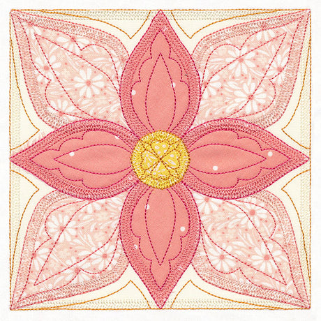 Flowers in Bloom Quilt Block 3 (In-the-Hoop)
