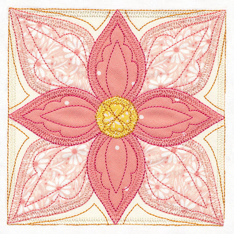 Flowers in Bloom Quilt Block 3 (In-the-Hoop)