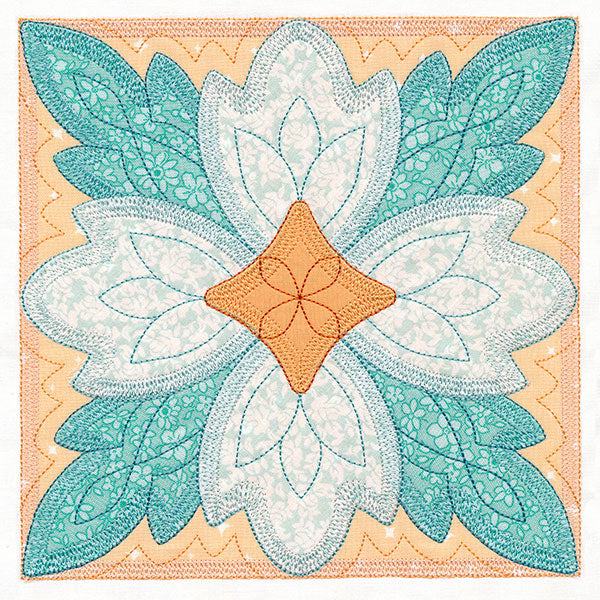 Flowers in Bloom Quilt Block 4 (In-the-Hoop)