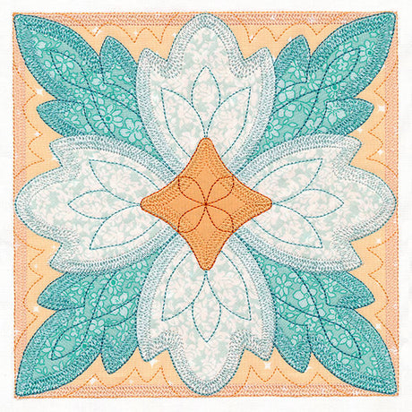 Flowers in Bloom Quilt Block 4 (In-the-Hoop)