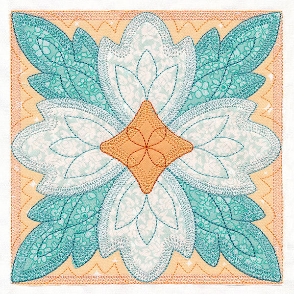 Flowers in Bloom Quilt Block 4 (In-the-Hoop)