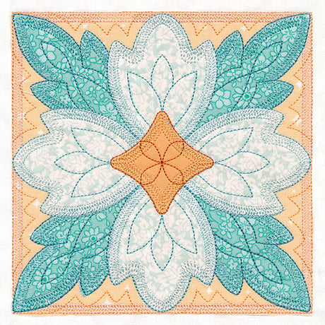 Flowers in Bloom Quilt Block 4 (In-the-Hoop)