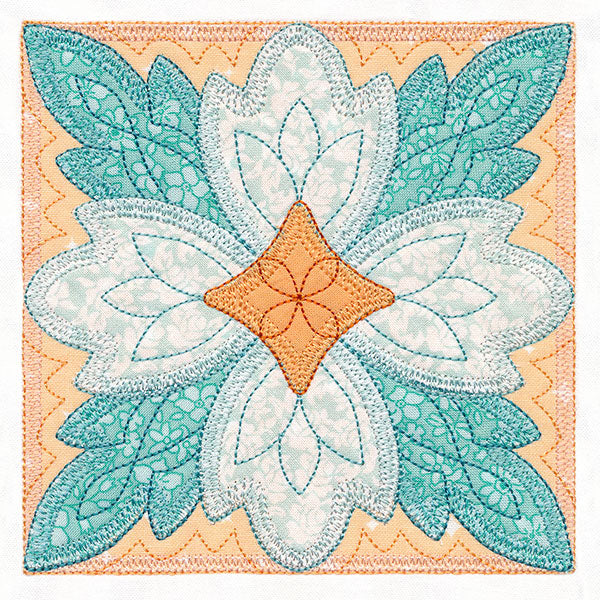Flowers in Bloom Quilt Block 4 (In-the-Hoop)