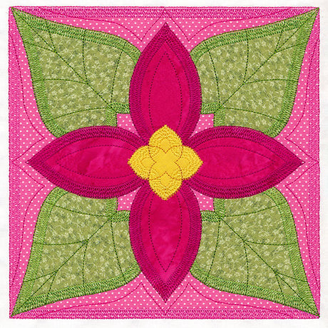 Flowers in Bloom Quilt Block 5 (In-the-Hoop)
