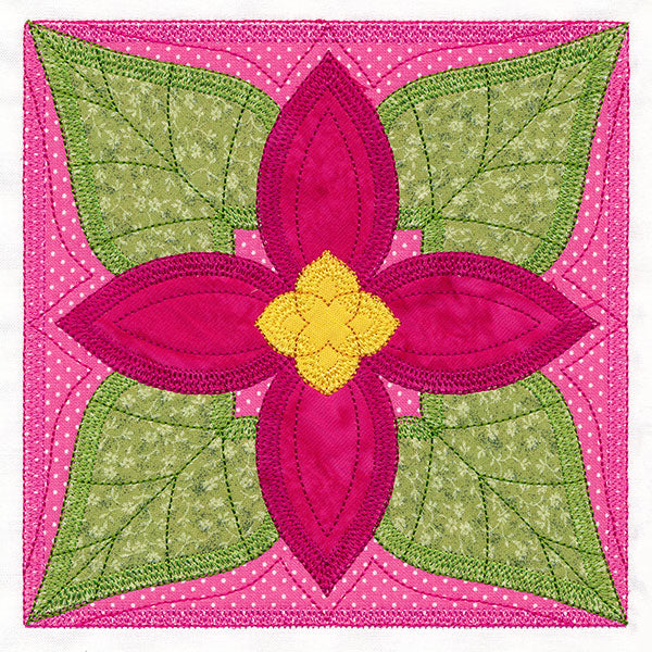 Flowers in Bloom Quilt Block 5 (In-the-Hoop)