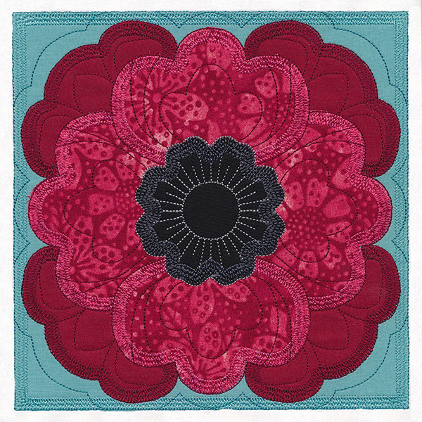 Flowers in Bloom Quilt Block 6 (In-the-Hoop)
