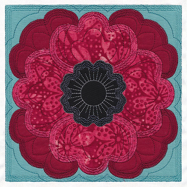 Flowers in Bloom Quilt Block 6 (In-the-Hoop)