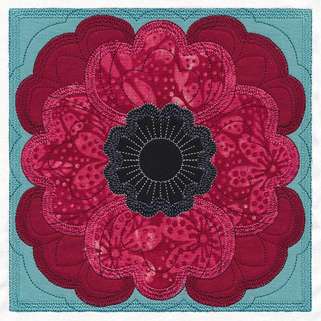 Flowers in Bloom Quilt Block 6 (In-the-Hoop)