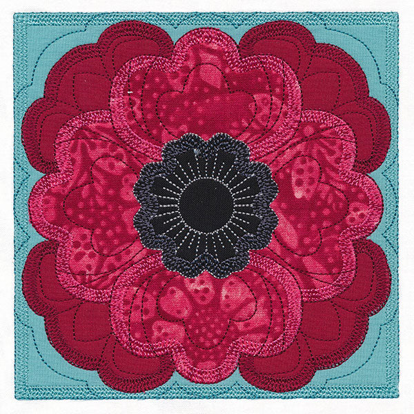 Flowers in Bloom Quilt Block 6 (In-the-Hoop)