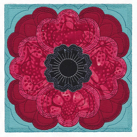 Flowers in Bloom Quilt Block 6 (In-the-Hoop)