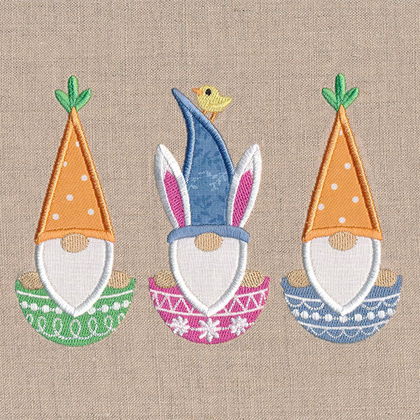 Easter Charms Gnome Trio (Applique)