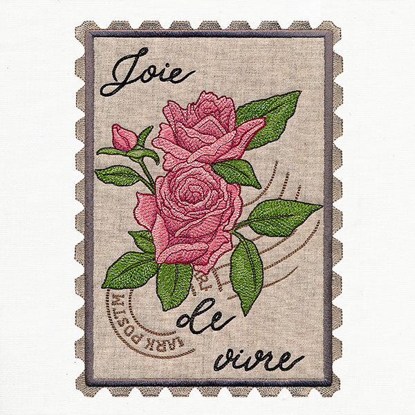 Joie de Vivre Rose Bouquet Stamp (Applique)