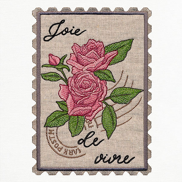 Joie de Vivre Rose Bouquet Stamp (Applique)