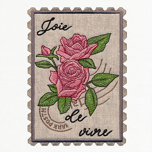 Joie de Vivre Rose Bouquet Stamp (Applique)