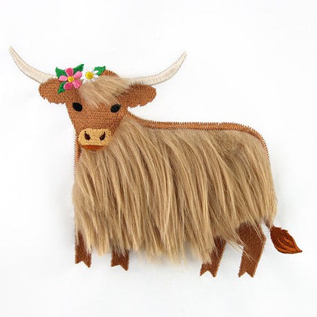 Fluffy and Fabulous Highland Cow (Applique)