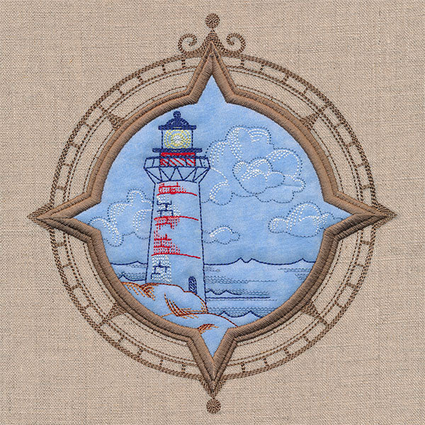 Off the Coast Lighthouse (Batting Applique)