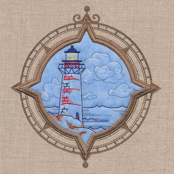 Off the Coast Lighthouse (Batting Applique)