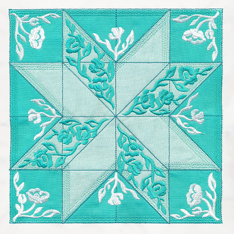 Flowers and Points Quilt Block (In-the-Hoop)