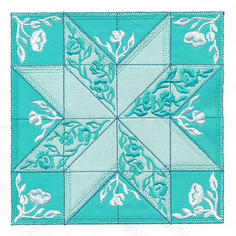 Flowers and Points Quilt Block (In-the-Hoop)