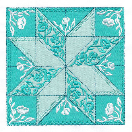 Flowers and Points Quilt Block (In-the-Hoop)