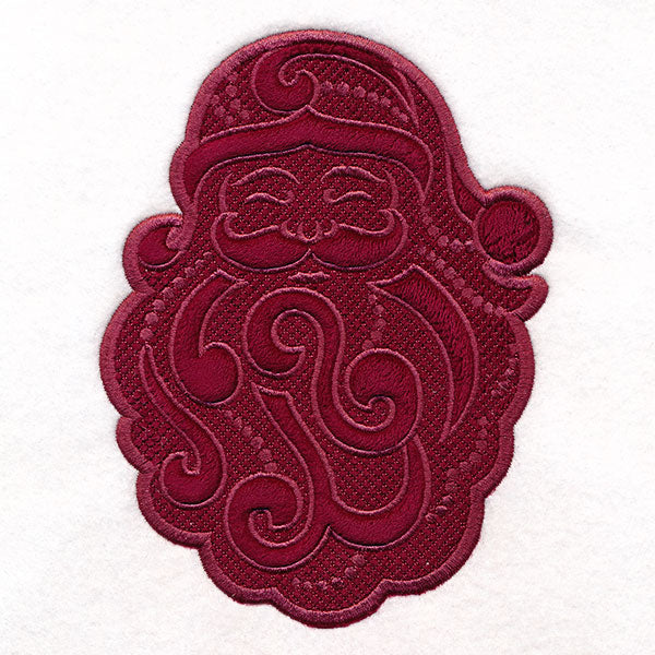 Merry Santa (Applique) (Embossed)