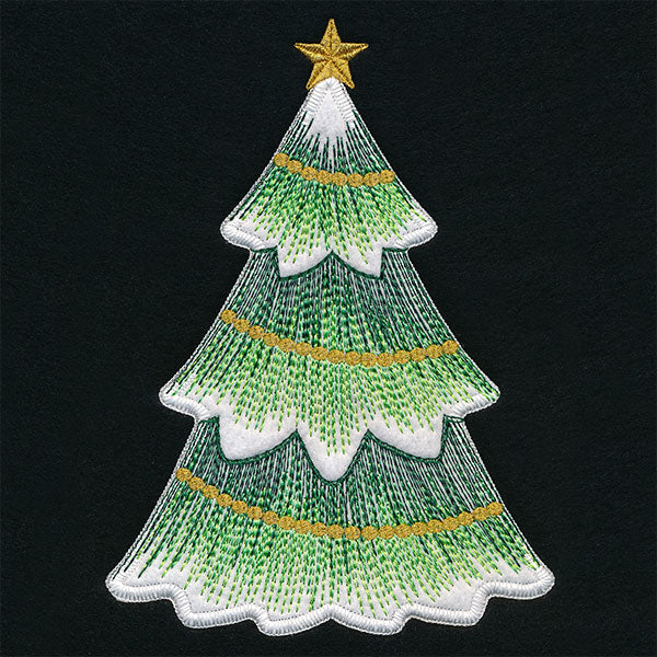 Textured & Festive Christmas Tree (Applique)