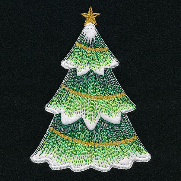 Textured & Festive Christmas Tree (Applique)