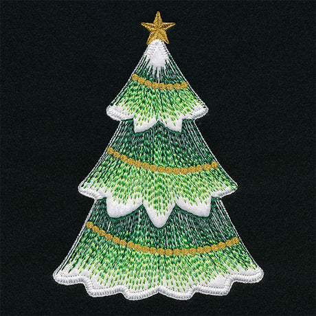Textured & Festive Christmas Tree (Applique)