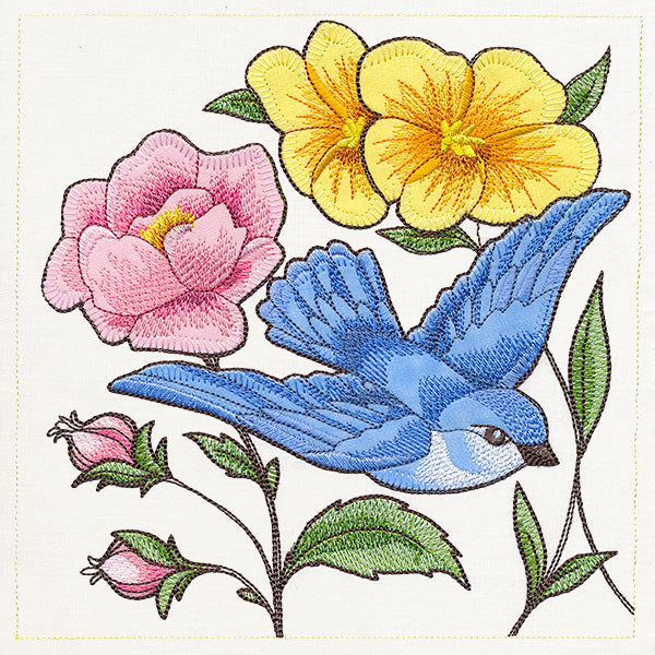 Birdwatching & Dreaming Panel - Top Left (Heirloom Applique)