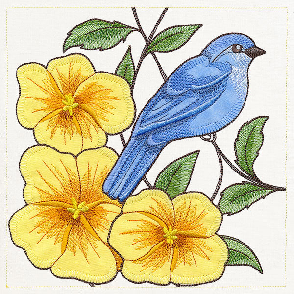 Birdwatching & Dreaming Panel - Bottom Left (Heirloom Applique)