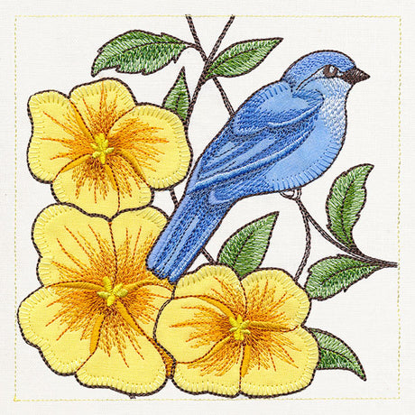 Birdwatching & Dreaming Panel - Bottom Left (Heirloom Applique)