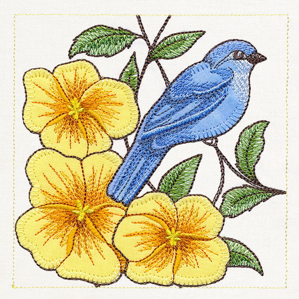 Birdwatching & Dreaming Panel - Bottom Left (Heirloom Applique)