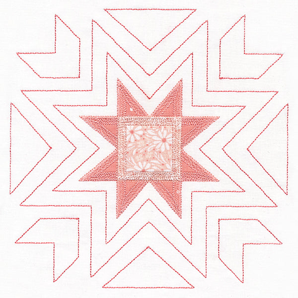 Eight-Point Star Quilt Square (Applique)