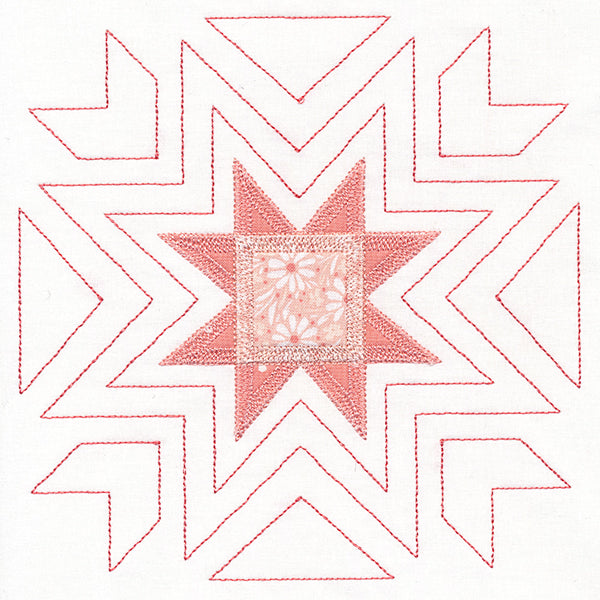 Eight-Point Star Quilt Square (Applique)