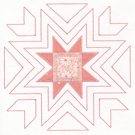 Eight-Point Star Quilt Square (Applique)
