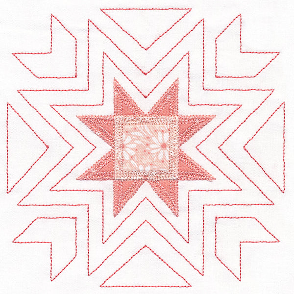 Eight-Point Star Quilt Square (Applique)