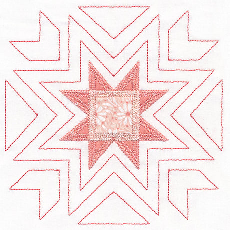 Eight-Point Star Quilt Square (Applique)