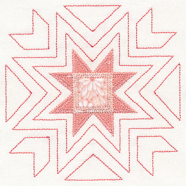 Eight-Point Star Quilt Square (Applique)