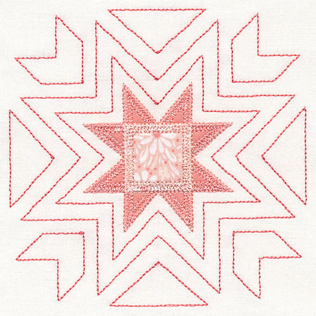Eight-Point Star Quilt Square (Applique)